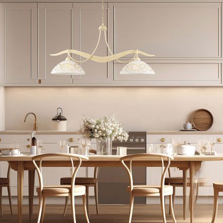 Candelabru metalic cu 2 lumini pentru iluminat interior - Musca Viadurini