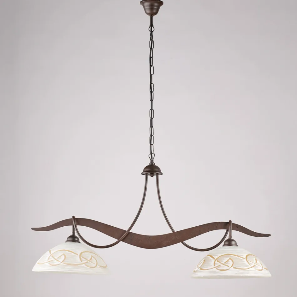 Candelabru metalic cu 2 lumini pentru iluminat interior - Musca Viadurini