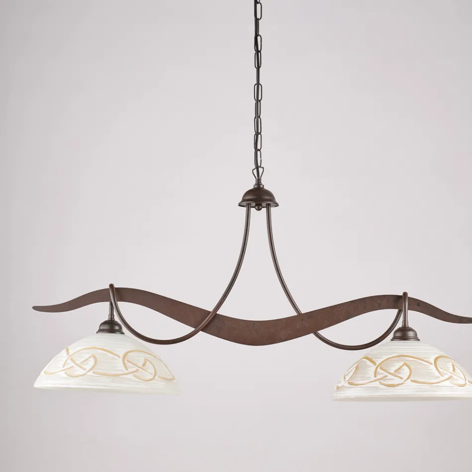 Candelabru metalic cu 2 lumini pentru iluminat interior - Musca Viadurini