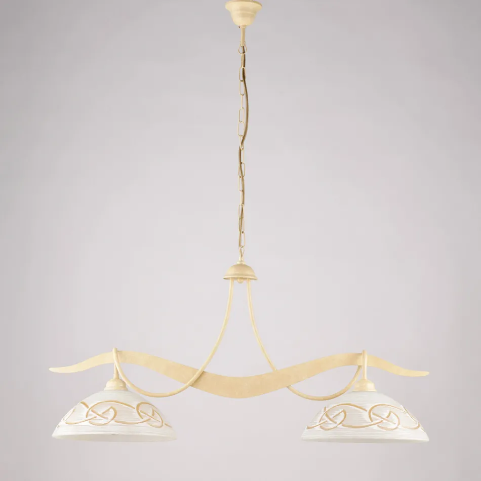 Candelabru metalic cu 2 lumini pentru iluminat interior - Musca Viadurini