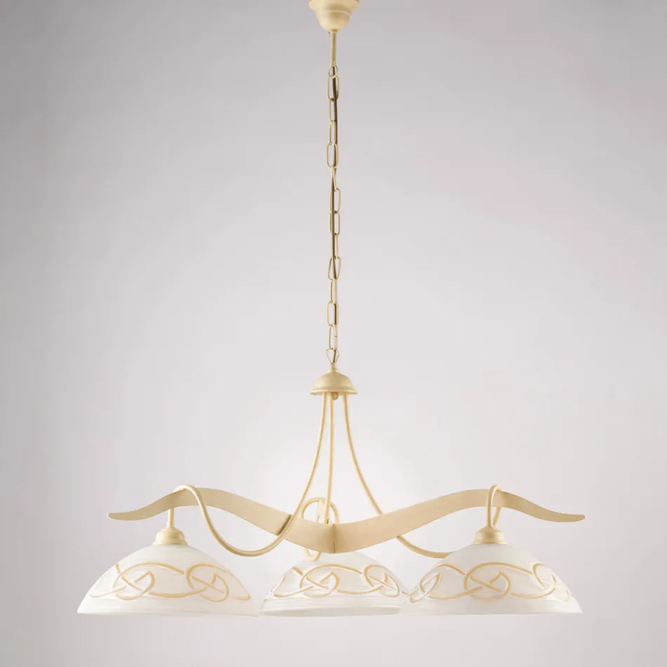 Candelabru metalic cu 3 lumini pentru iluminat interior - Musca Viadurini