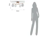 Candelabru din metal auriu metalic și 4 sfere de sticlă albă - Veneția Viadurini