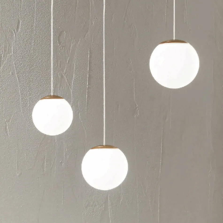 Candelabru metalic vopsit auriu cu 3 LED-uri si sticla optionala - Fag Viadurini