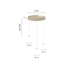 Candelabru metalic vopsit auriu cu 3 LED-uri si sticla optionala - Fag Viadurini