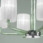 Candelabru din sticlă și metal Veneția realizat manual în Italia - Graham Viadurini