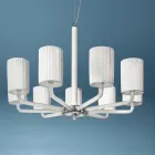 Candelabru din sticlă și metal Veneția realizat manual în Italia - Graham Viadurini