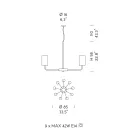 Candelabru din sticlă și metal Veneția realizat manual în Italia - Graham Viadurini