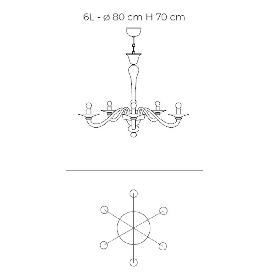 Candelabru din sticla venetiana suflata manual in stil clasic - Demetra Viadurini