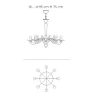 Candelabru din sticla venetiana suflata manual in stil clasic - Demetra Viadurini