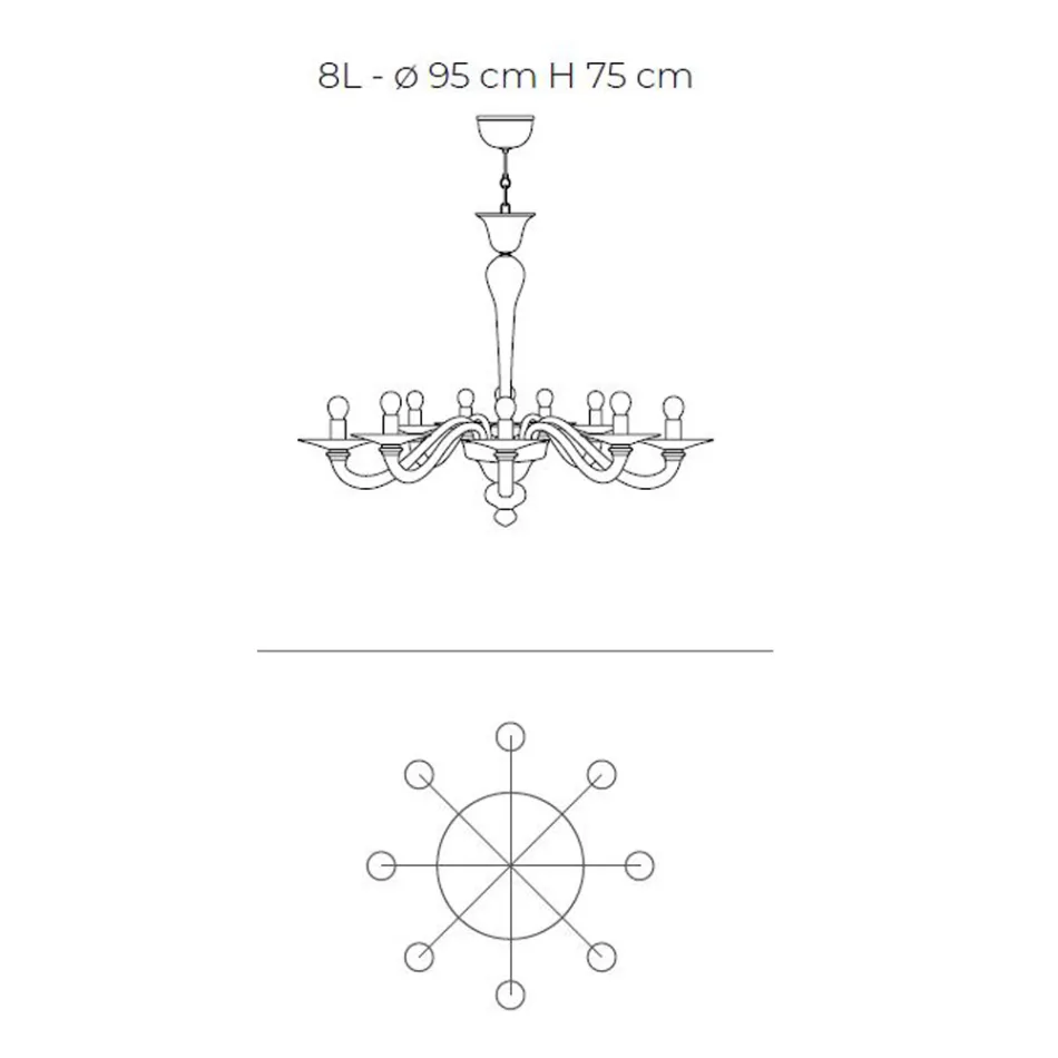 Candelabru din sticla venetiana suflata manual in stil clasic - Demetra Viadurini