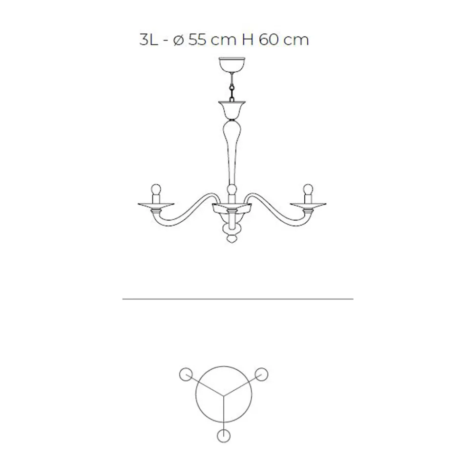 Candelabru din sticla venetiana suflata manual in stil clasic - Demetra Viadurini