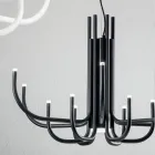 Candelabru LED cu 13 lumini din metal vopsit alb, negru sau auriu - Scorpion Viadurini