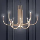 Candelabru LED cu 13 lumini din metal vopsit alb, negru sau auriu - Scorpion Viadurini