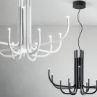 Candelabru LED cu 13 lumini din metal vopsit alb, negru sau auriu - Scorpion Viadurini