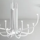 Candelabru LED cu 13 lumini din metal vopsit alb, negru sau auriu - Scorpion Viadurini