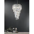 Candelabru clasic de lux din metal cromat și cristal tăiat - Lambert Viadurini