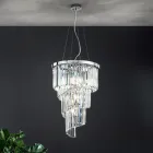 Candelabru clasic de lux din metal cromat și cristal tăiat - Lambert Viadurini