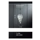 Candelabru clasic de lux din metal cromat și cristal tăiat - Lambert Viadurini