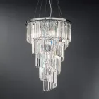 Candelabru clasic de lux din metal cromat și cristal tăiat - Lambert Viadurini