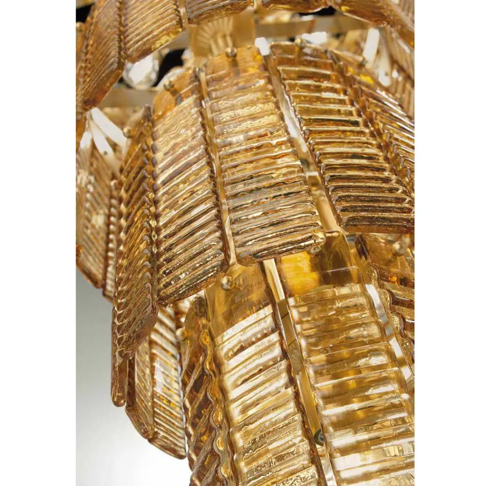 Candelabru modern 12 lumini din sticla italiana de lux lucrata manual - Valadier Viadurini