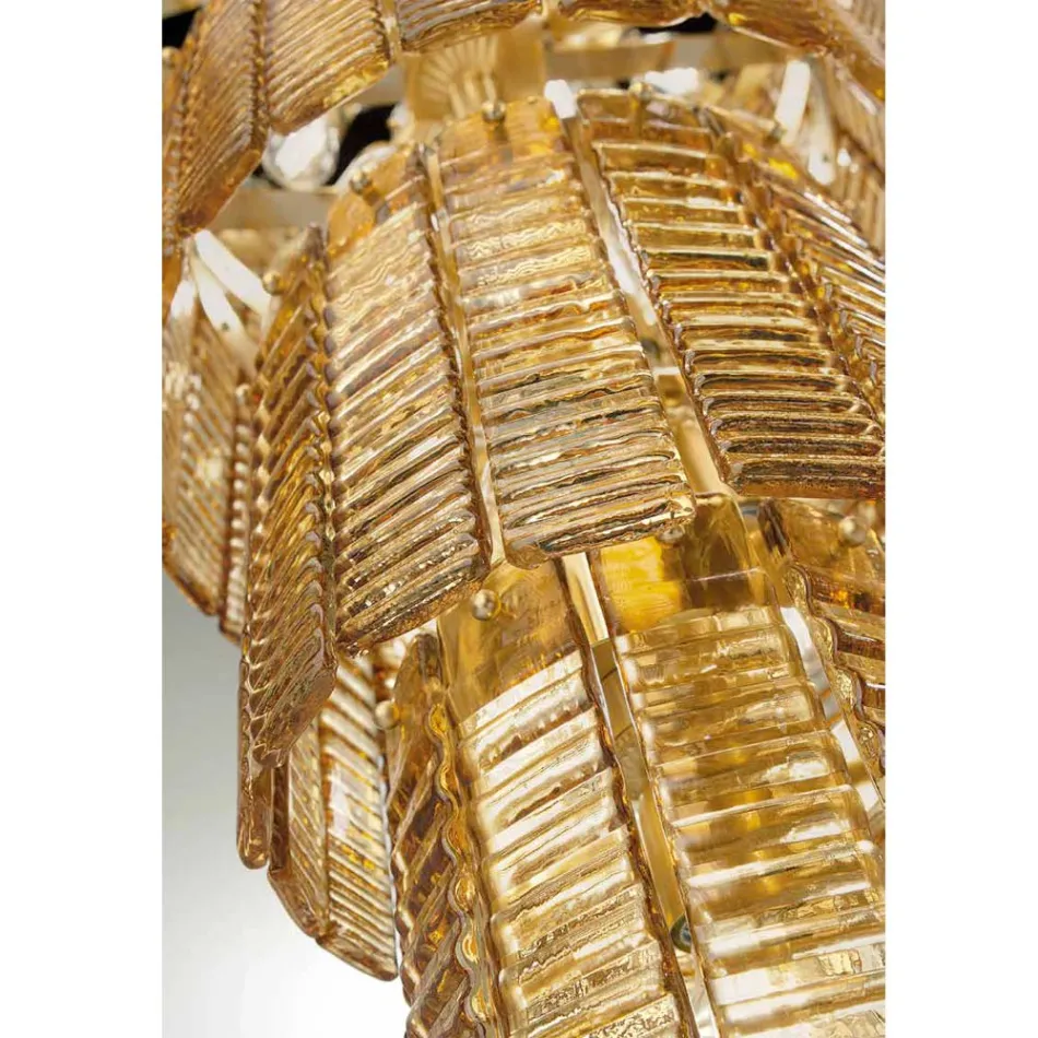 Candelabru modern 36 de lumini din sticla italiana de lux lucrata manual - Valadier Viadurini