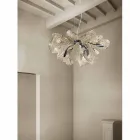 Candelabru modern cu 12 lumini în sticlă de la Veneția, fabricat în Italia - Diamonique Viadurini