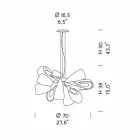 Candelabru modern cu 12 lumini în sticlă de la Veneția, fabricat în Italia - Diamonique Viadurini