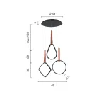 Candelabru modern cu forme geometrice din metal și piele artificială - Chiparos Viadurini