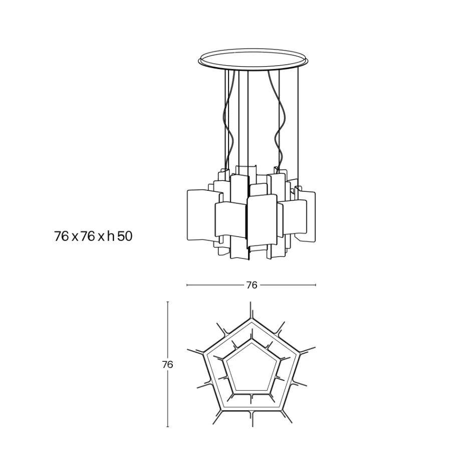Velis - Candelabru modern din sticlă topită, cu design elegant, fabricat în Italia Viadurini