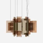 Velis - Candelabru modern din sticlă topită, cu design elegant, fabricat în Italia Viadurini