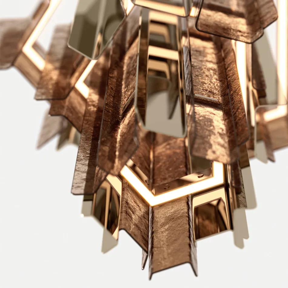 Velis - Candelabru modern din sticlă topită, cu design elegant, fabricat în Italia Viadurini