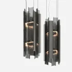 Velis - Candelabru modern din sticlă topită, cu design elegant, fabricat în Italia Viadurini