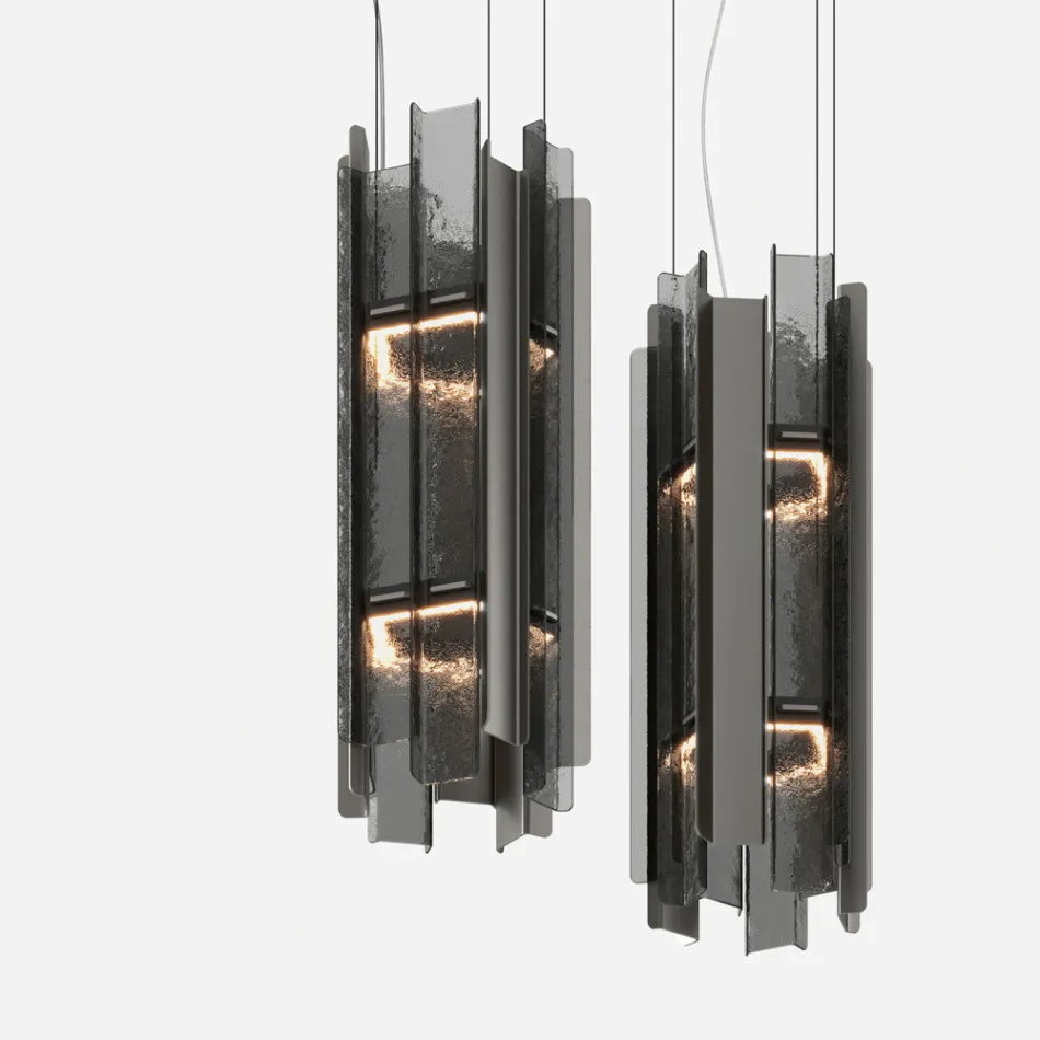 Velis - Candelabru modern din sticlă topită, cu design elegant, fabricat în Italia Viadurini