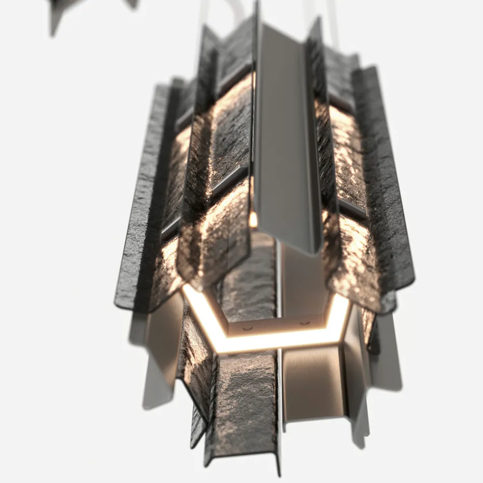 Velis - Candelabru modern din sticlă topită, cu design elegant, fabricat în Italia Viadurini