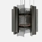 Velis - Candelabru modern din sticlă topită, cu design elegant, fabricat în Italia Viadurini