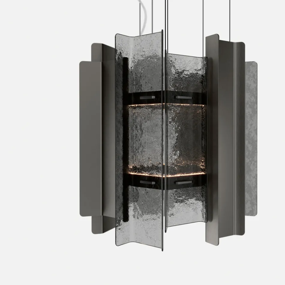 Velis - Candelabru modern din sticlă topită, cu design elegant, fabricat în Italia Viadurini