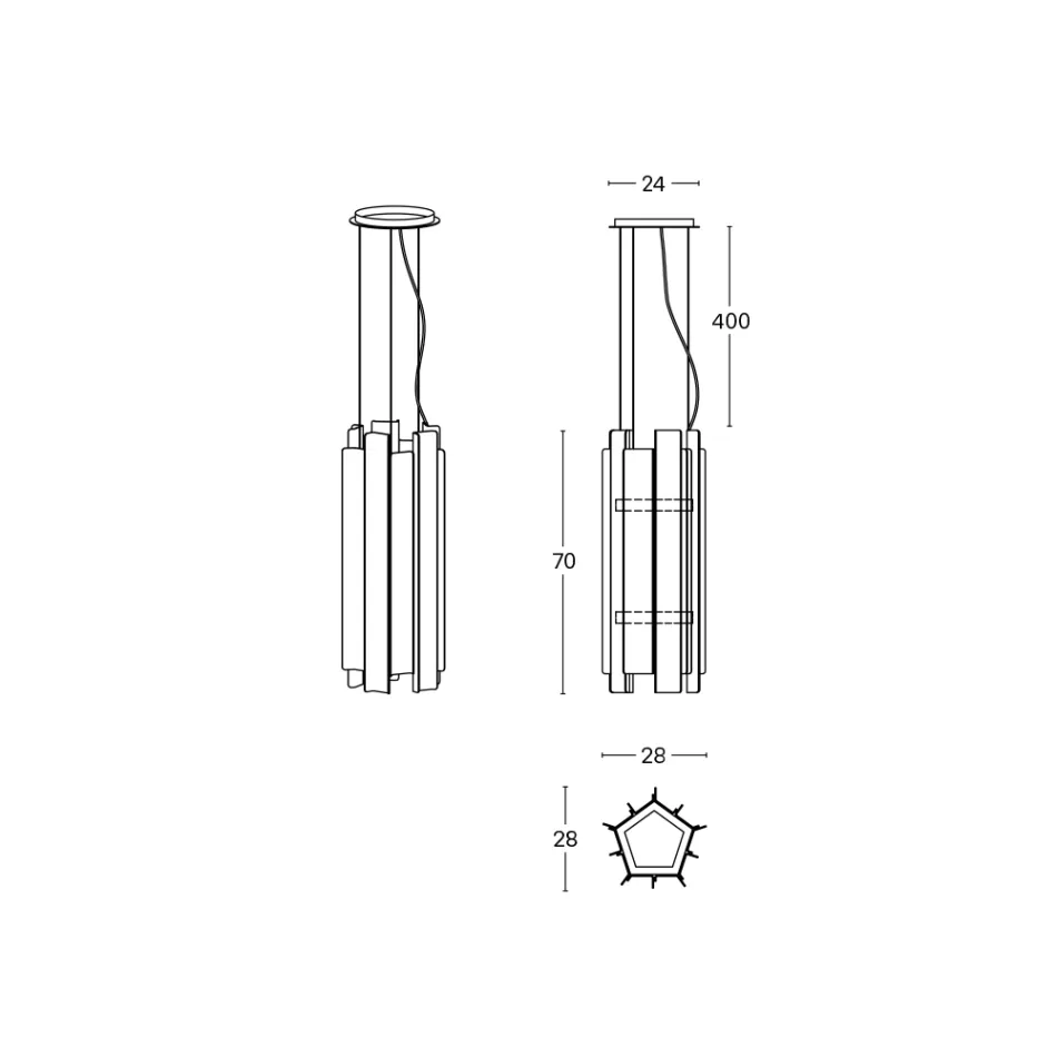 Velis - Candelabru modern din sticlă topită, cu design elegant, fabricat în Italia Viadurini