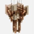 Candelabru modern din sticlă fuzionată cu un design elegant, fabricat în Italia - Velis