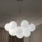 Candelabru modern din sticla venetiana suflata manual - zapada Viadurini