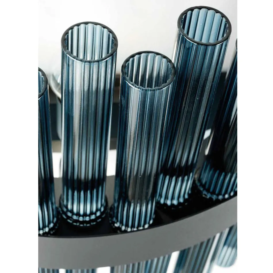 Candelabru modern din sticla suflata si metal Artizanat italian - Maesta Viadurini