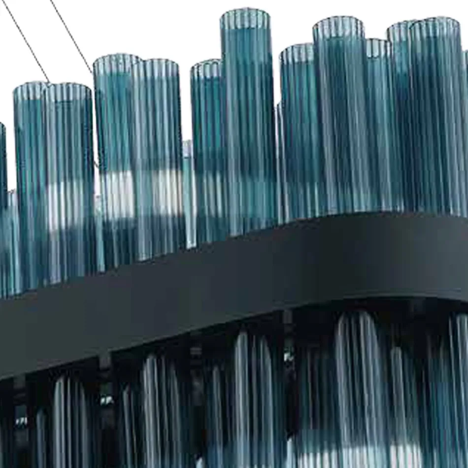 Candelabru modern din sticla suflata si metal Artizanat italian - Maesta Viadurini