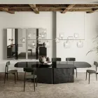 Candelabru Orizontal din Metal si Sticla Pyrex Transparenta - Iperspazio Viadurini