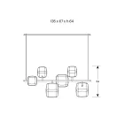 Candelabru Orizontal din Metal si Sticla Pyrex Transparenta - Iperspazio Viadurini