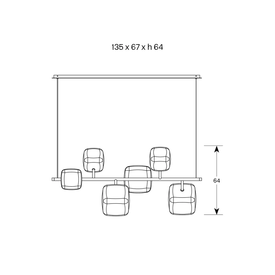Candelabru Orizontal din Metal si Sticla Pyrex Transparenta - Iperspazio Viadurini