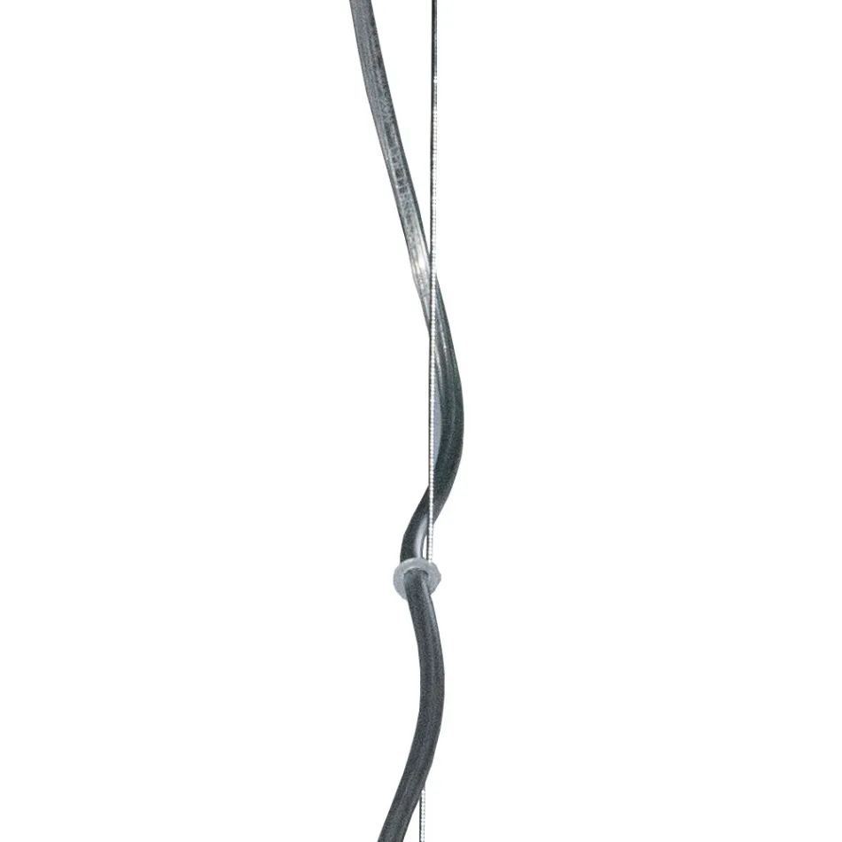 Candelabru cu patru lumini pe o bară liniară din sticlă suflată, fabricat în Italia - Soffio Viadurini