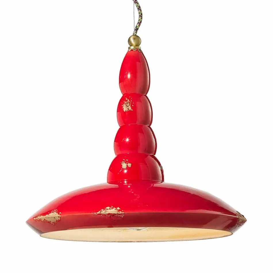 candelabru retro suspensie artizan ceramic Ferroluce Viadurini