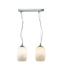 Lampă suspendată cu două lumini din sticlă suflată manual, fabricată în Italia - Soffio Viadurini
