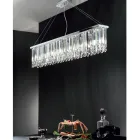 Candelabru clasic de lux suspendat din metal și cristal tăiat - Zolando Viadurini