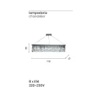 Candelabru clasic de lux suspendat din metal și cristal tăiat - Zolando Viadurini