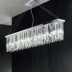 Candelabru clasic de lux suspendat din metal și cristal tăiat - Zolando Viadurini
